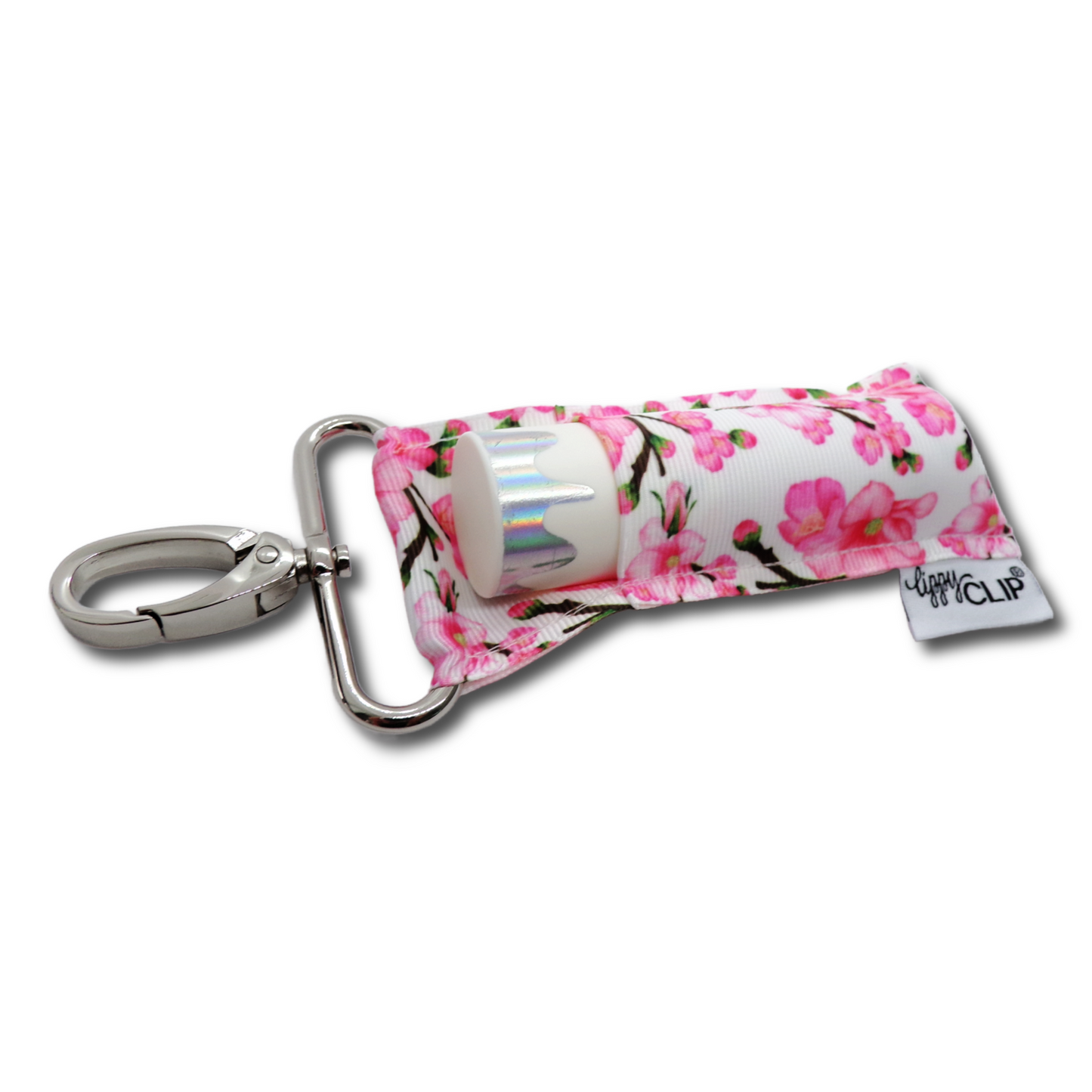 Pink Cherry Blossoms LippyClip KISS for larger lip balms, essential oil rollers, etc.