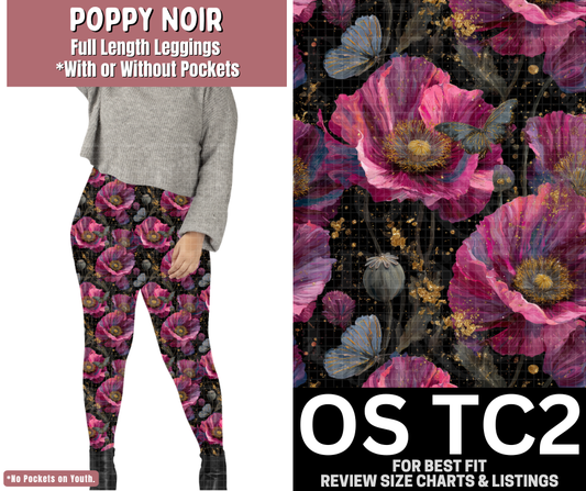 Poppy Noir Full Length Leggings w/ Pockets