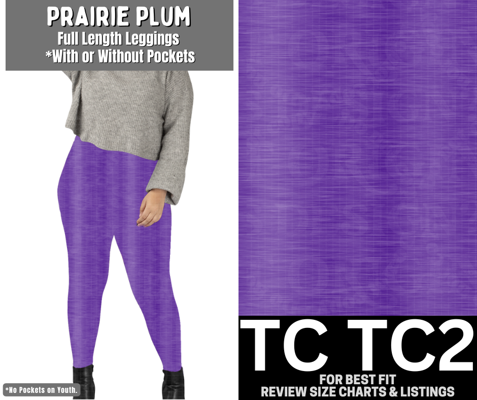 Prairie Plum Full Length Leggings w/ Pockets