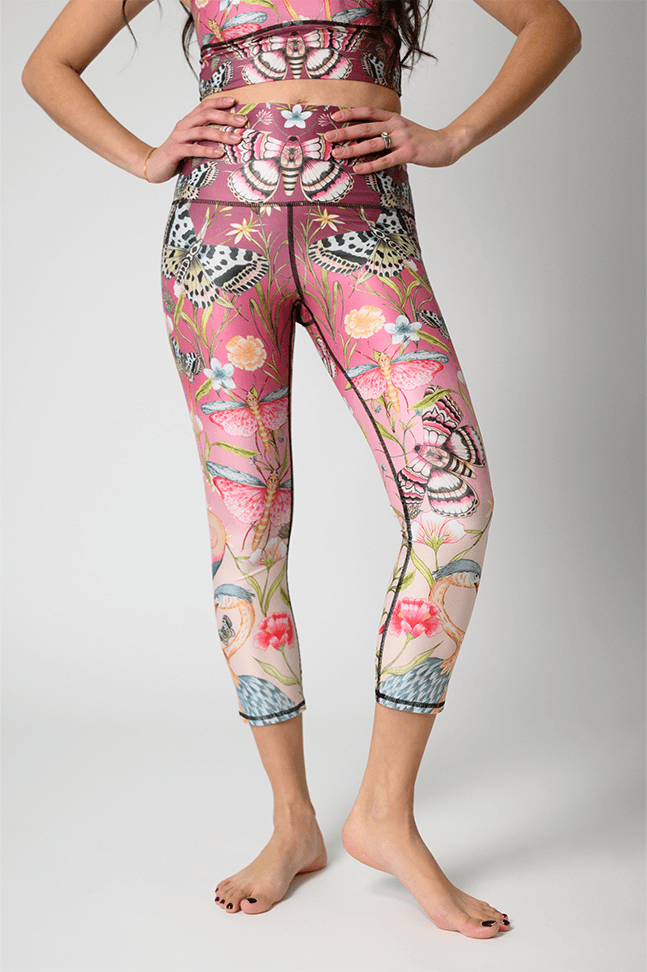 Pretty in Pink Printed Yoga Crops