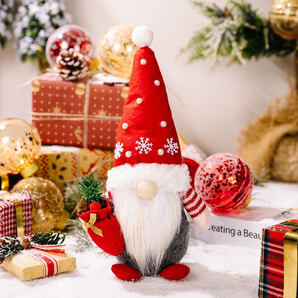 Jolly Companions Christmas Gnome Decor Set of Two, Plush Xmas Home Decor