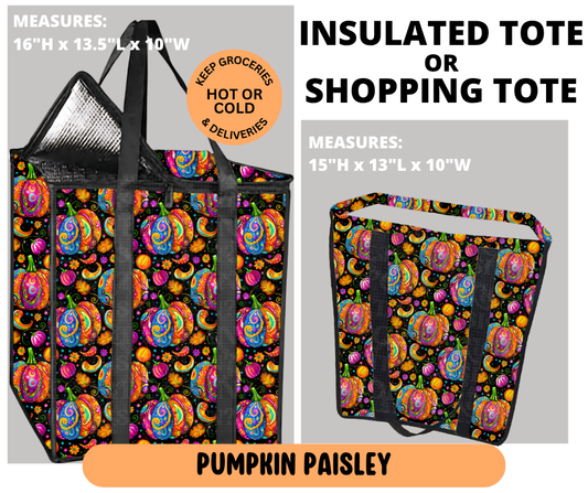 Preorder! Closes 6/29. ETA Sept. Pumpkin Paisley Shopping & Insulated Tote