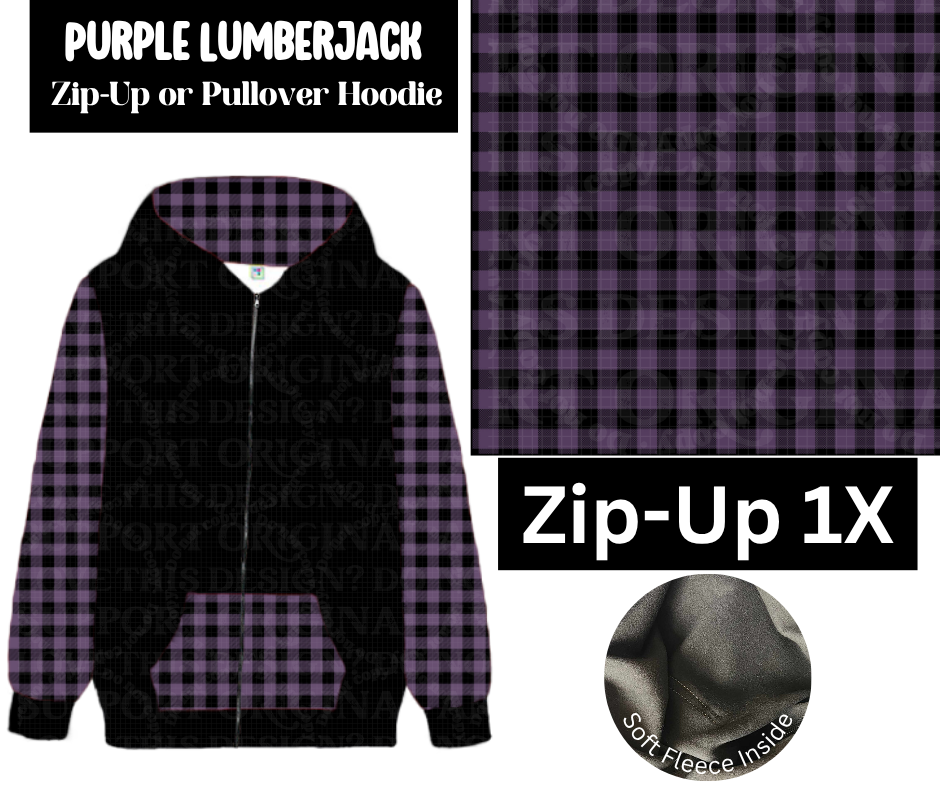 Purple Lumberjack Zip-Up Hoodie