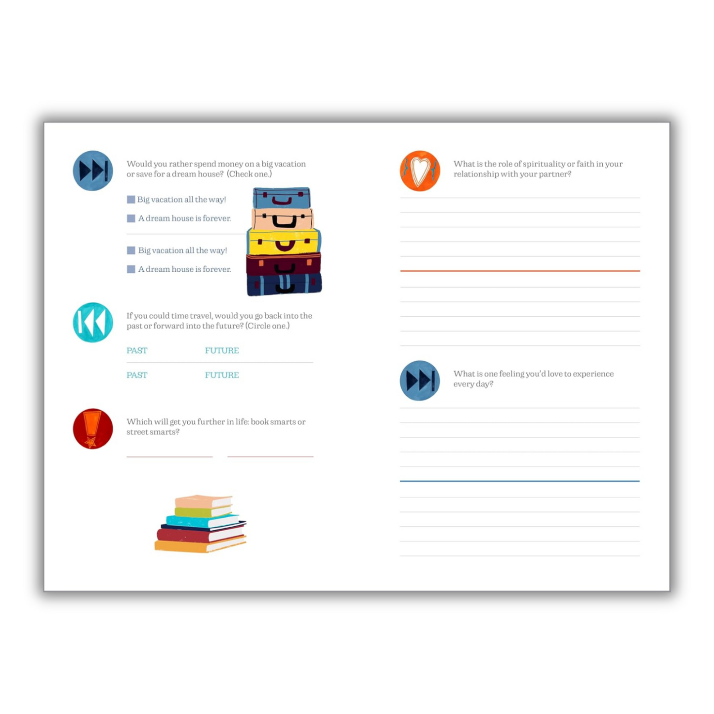 Questions for Couples Journal: 400 Questions to Enjoy, Reflect, and Connect with Your Partner (Spiral Bound)