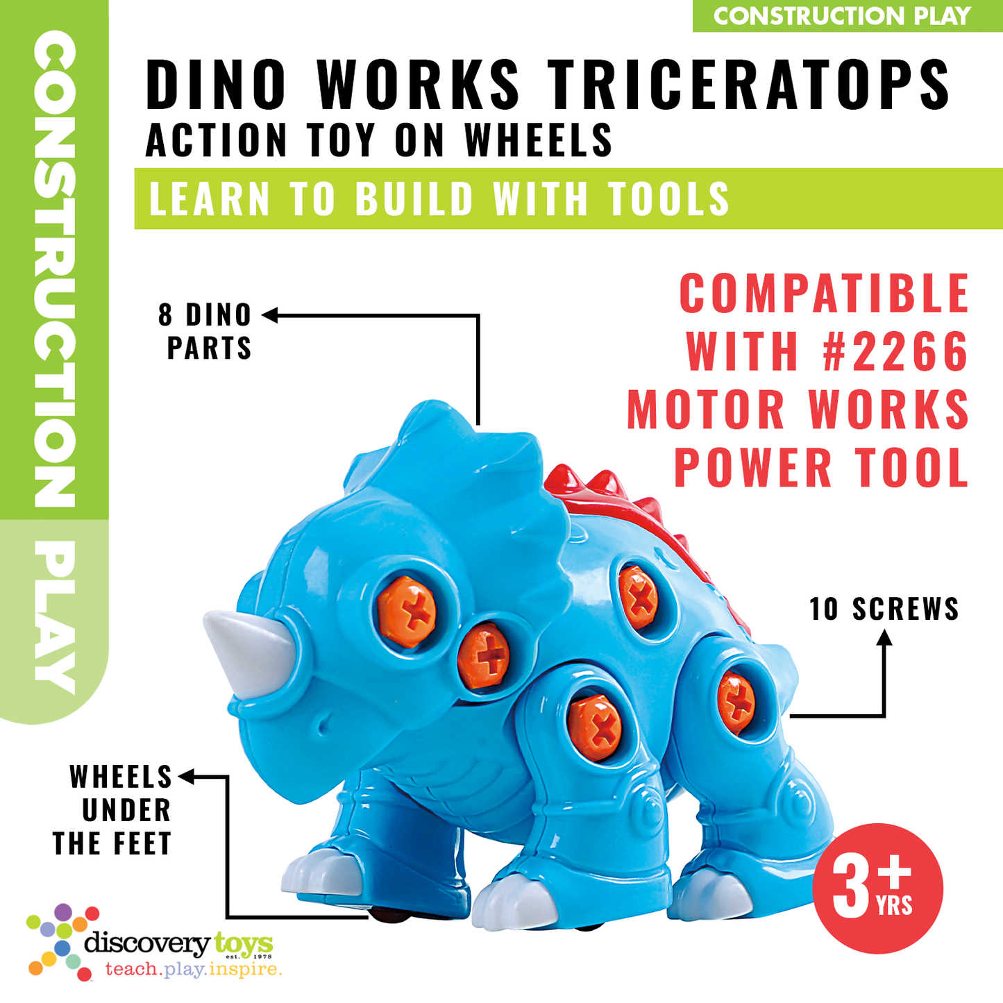 DINO WORKS TRICERATOPS DIY Take Apart Toy