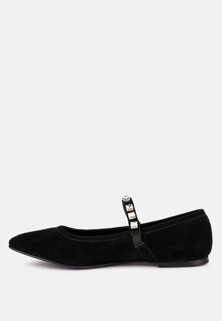 Assisi Fine Suede Maryjane Ballet Flats