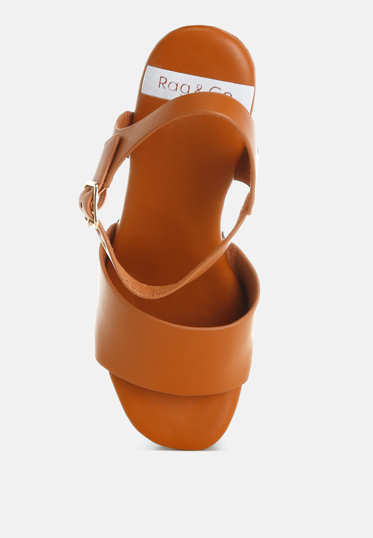 Sawor Recycled Leather High Block Sandals