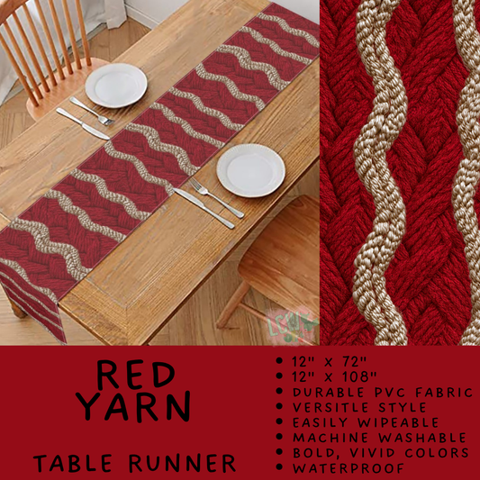 Batch #588 - Table Runners - Closes 9/21 - ETA early/mid Nov - Red Yarn Table Runner