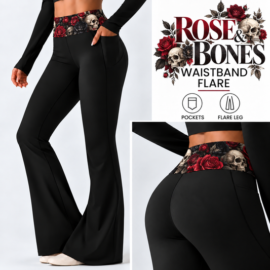 ROSE BONES-PATTERN WAIST FLARE-PREORDER CLOSING 10/7 , ETA LATE DEC.