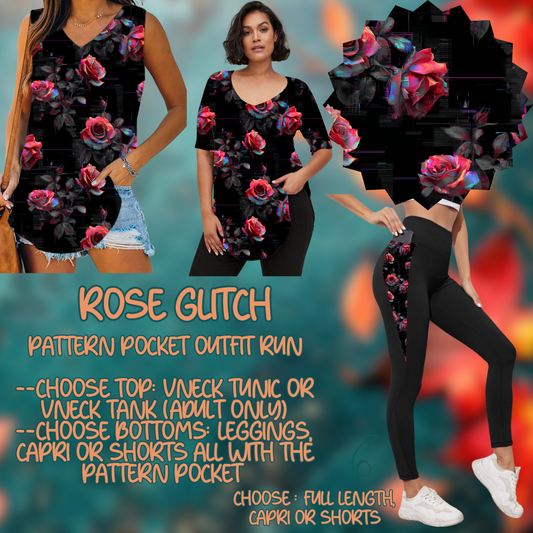 ROSE GLITCH - PATTERN POCKET OUTFIT RUN 14 CLOSING 10/4