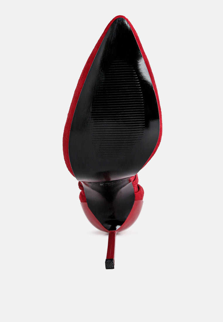 Rule Breaker Lace Up Stiletto Heel Suede Sandals