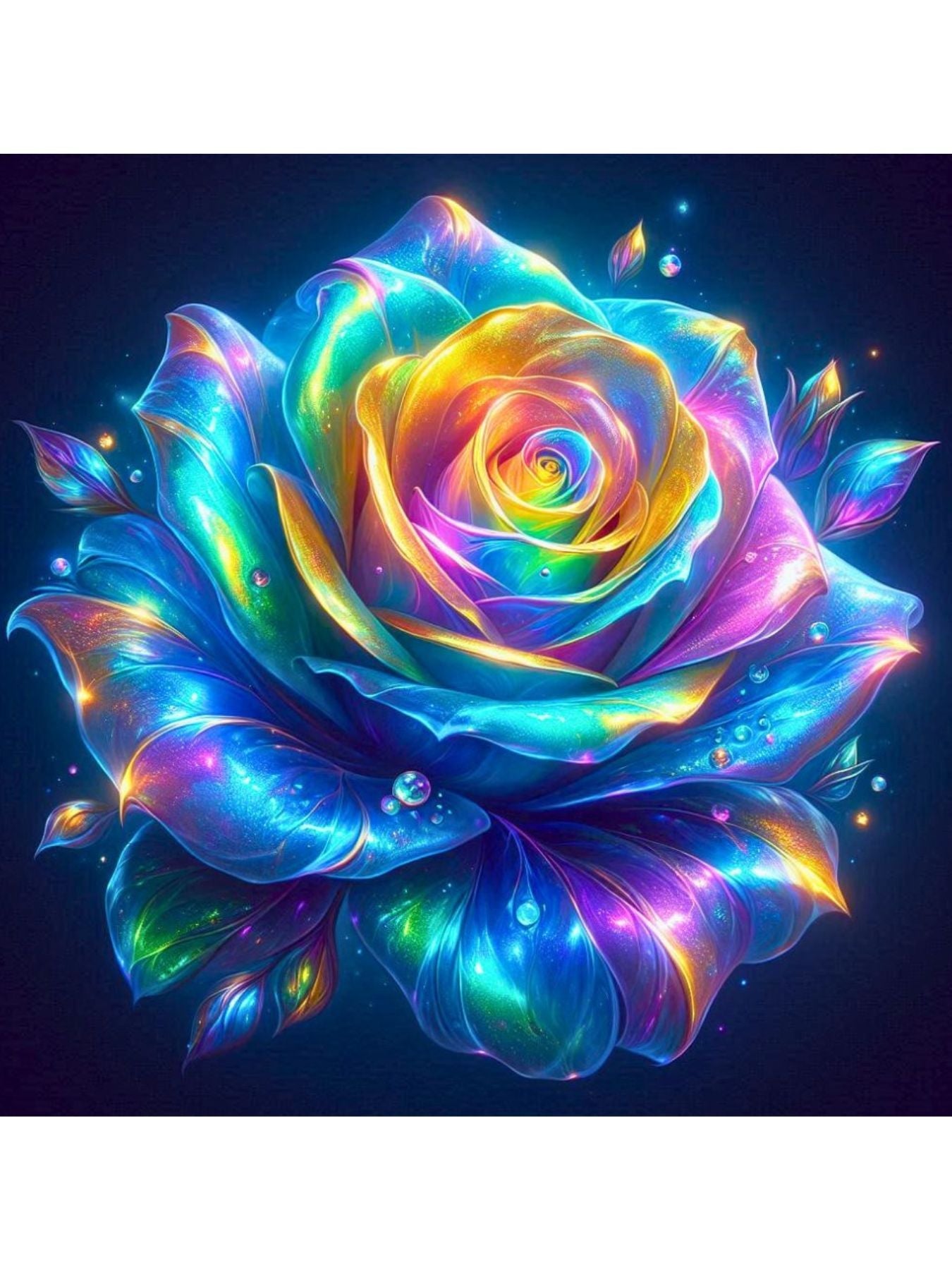 Radiant Rainbow Rose Crystal