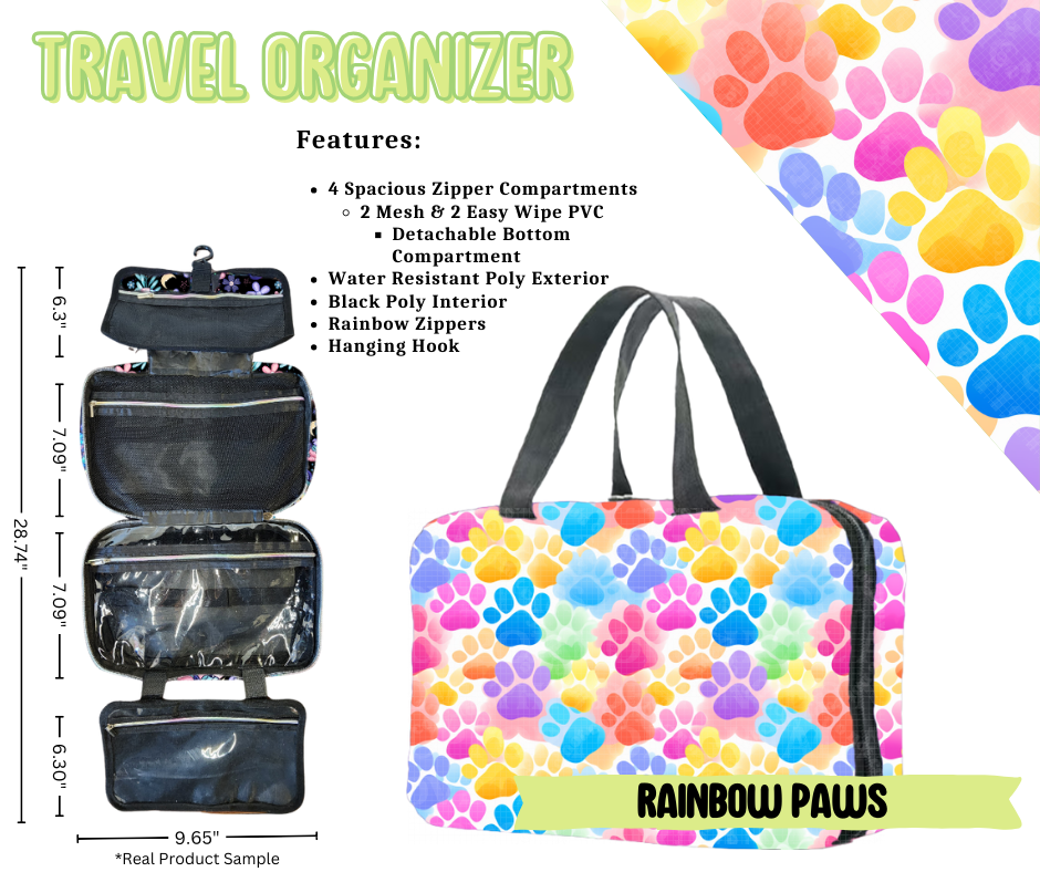 Rainbow Paws Travel Organizer