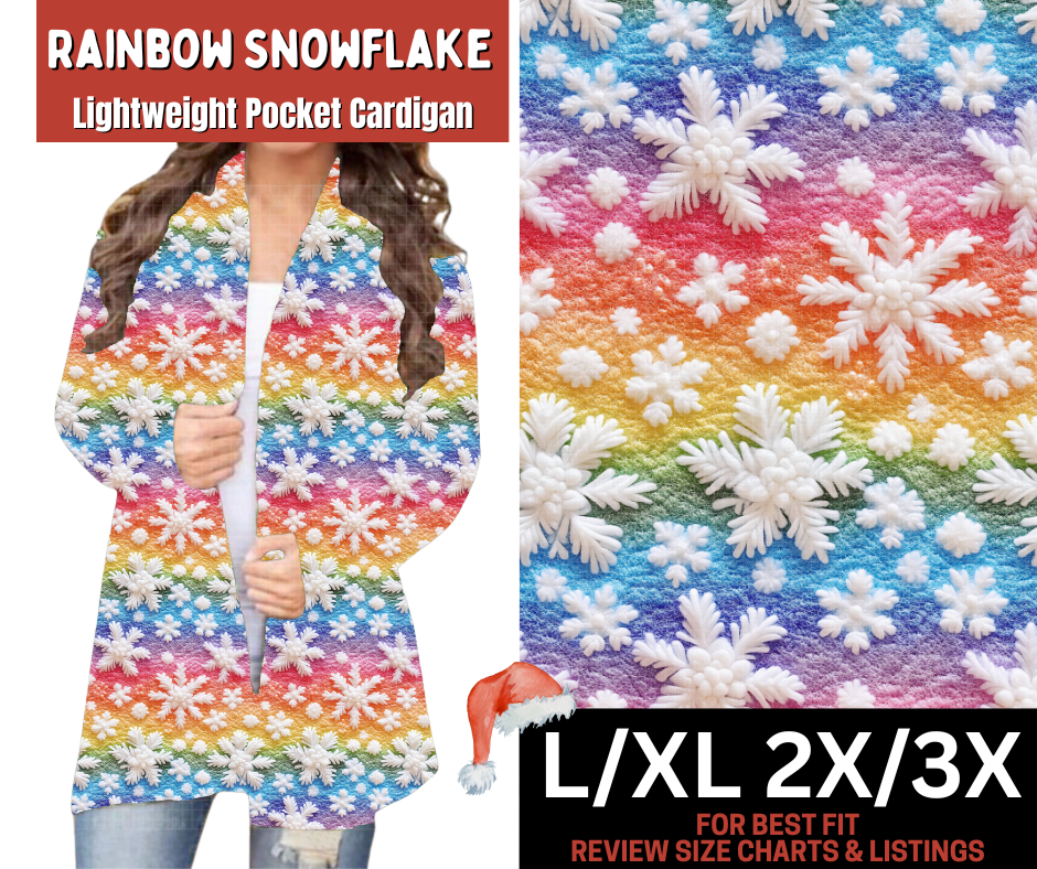 Rainbow Snowflake Pocket Cardigan
