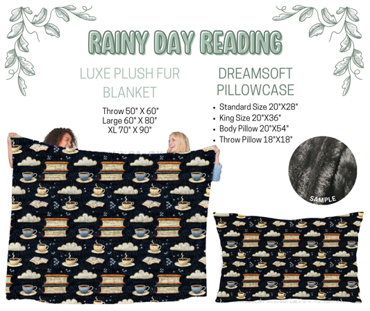 Preorder! Closes 10/9. ETA Dec. Rainy Day Reading Luxe Plush Fur Blanket and/or DreamSoft Pillowcase
