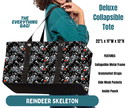 Preorder! Closes 8/13. ETA Nov. Reindeer Skeleton Collapsible Tote