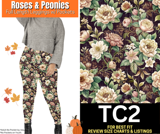 Roses & Ponies Full Length Leggings w/ Pockets