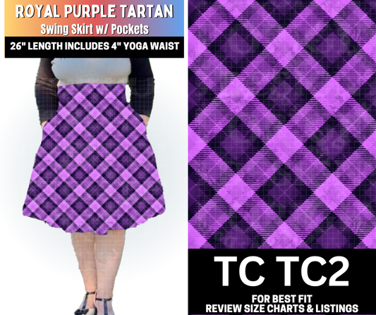 Royal Purple Tartan Swing Skirt