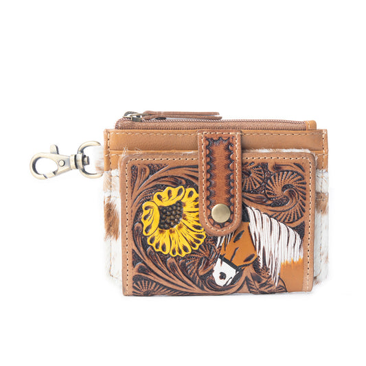 Wildflowers of the Prairie Credit Card Holder In Brown
