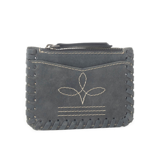 Outlander Edge Western Embroided Credit Card Holder in Ash Grey