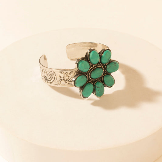 Myra Petalstone Cuff in Steel Blue