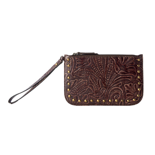 Myra Petalwild Western Wallet for Women in brown with embossed detail