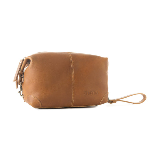 Myra Drifter Leather Shaving Kit for Men in tan