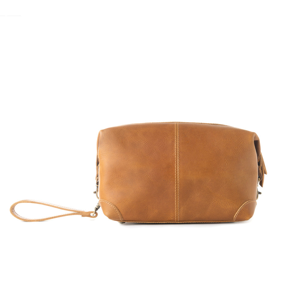 Myra Drifter Leather Shaving Kit for Men in tan