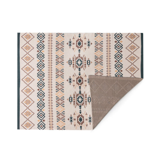 Myra Canyon Knit Cotton Throw in Sandstone Geo For Your Western Couch