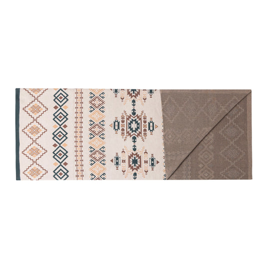 Myra Canyon Knit Cotton Throw in Sandstone Geo For Your Western Couch