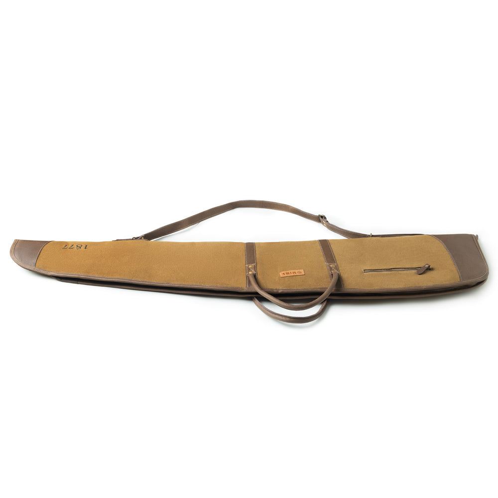 Myra Long Range Cotton Leather Rifle Case in Antique Olive