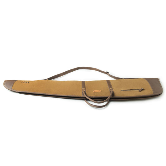 Myra Long Range Cotton Leather Rifle Case in Antique Olive