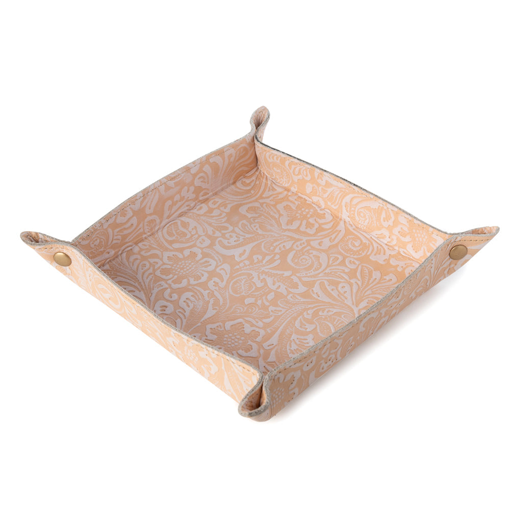 Myra Copperwind Leather Tray in Cream & Peach Floral