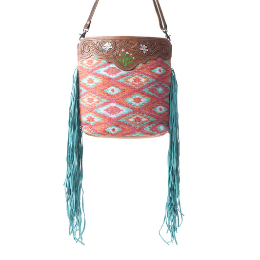 Pantone Pink Hand-Tooled Bag