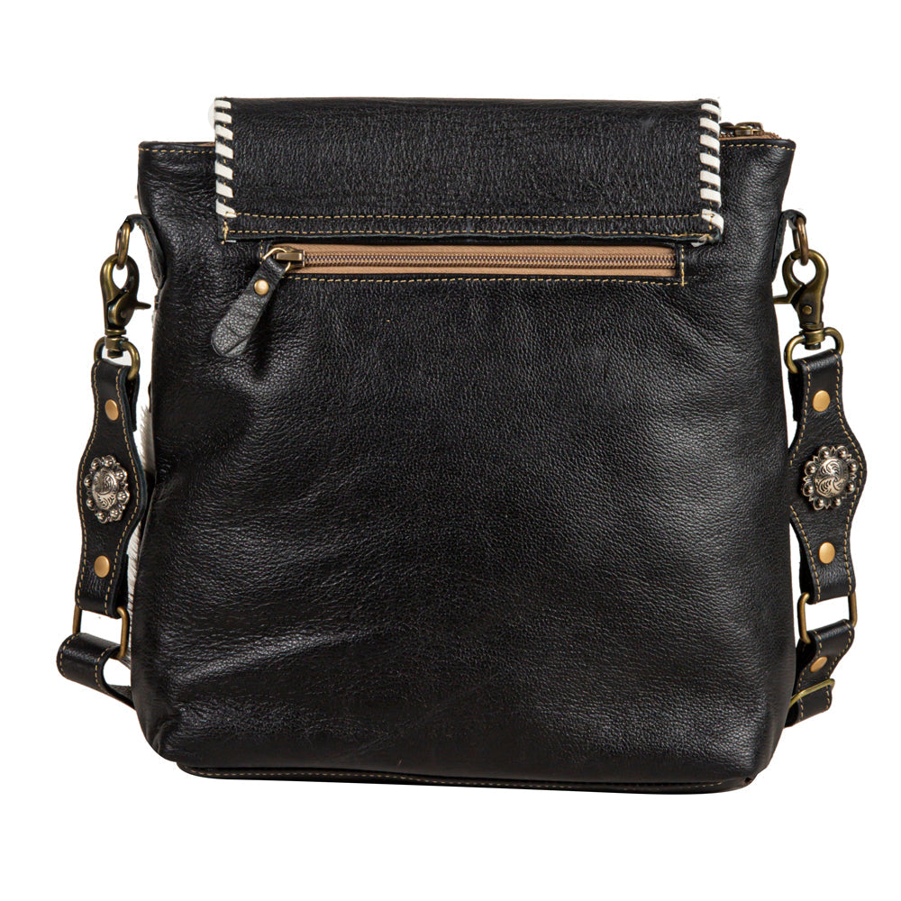 Myra Spirit of the Herd Hairon Leather Bag for Women Western Cowhide Purse with Intricate Tooling