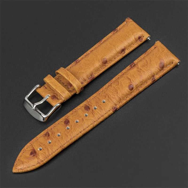 Samsung Galaxy Watch 7, 6, 5, 4 & FE Ostrich-Pattern Leather Band