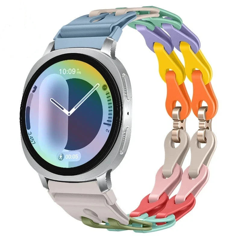 Samsung Galaxy Silicone Chain Watch Band – Watch8/Watch8 Classic/Watch9/Ultra/Ultra2 Multi