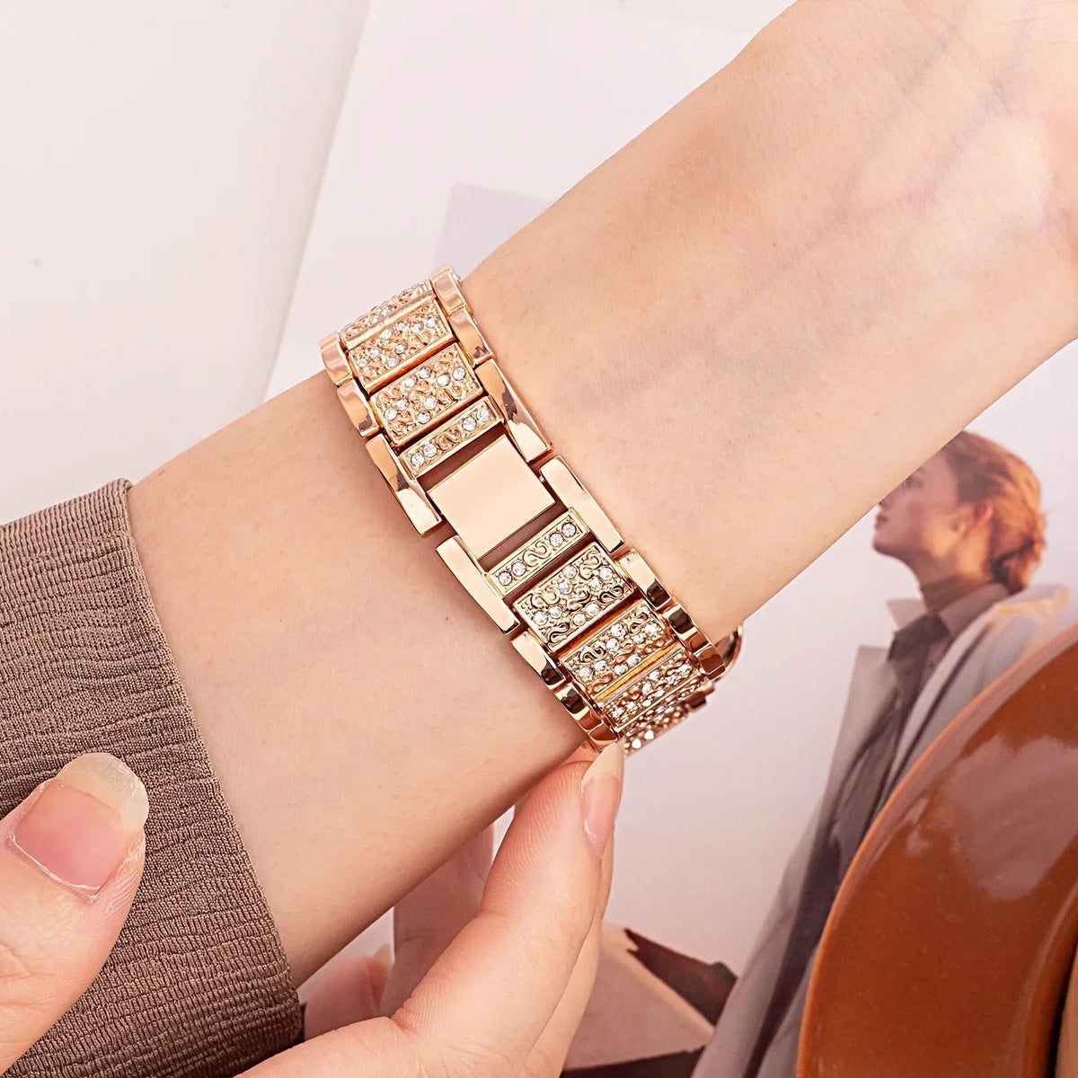 TicWatch Pro 3, E3 & GTH Women's Rhinestone Link Bracelet
