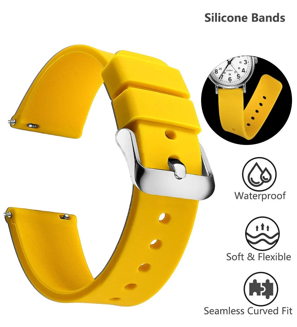 Samsung Galaxy Watch 7, 6, 5, 4 & FE Curved-End Silicone Band
