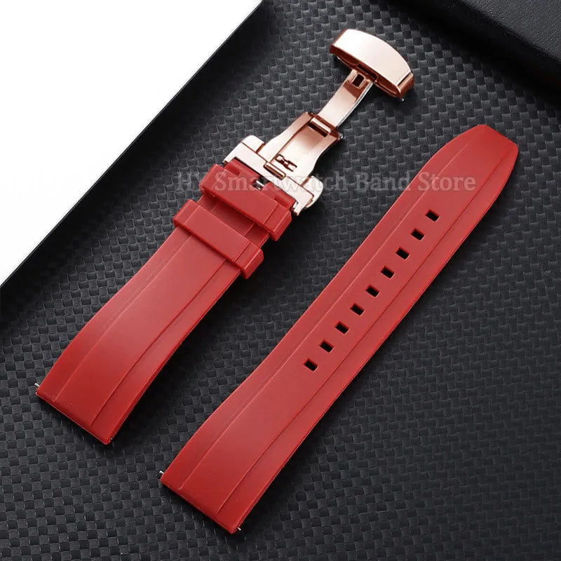 Samsung Galaxy Watch 7, 6, 5, 4 & FE Silicone Band with Butterfly Clasp