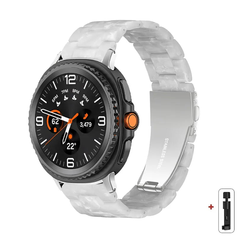 Samsung Galaxy Resin Link Watch Band - Tortoise Women Watch8/Watch8 Classic/Watch9 Ultra/Ultra2