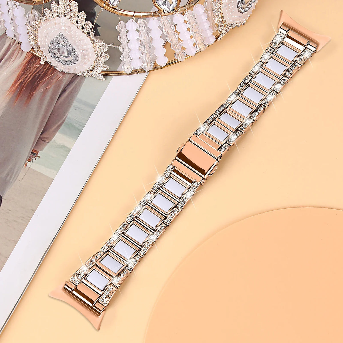 Google Pixel Watch 41mm Diamond Zinc Alloy Bracelet Band