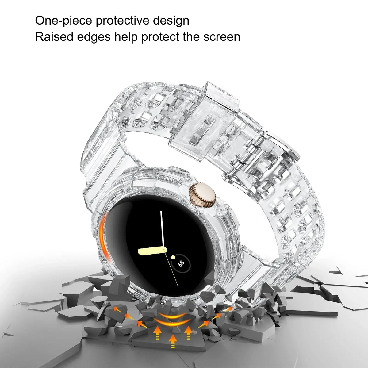 Google Pixel Watch 41mm Transparent Case Sport Band
