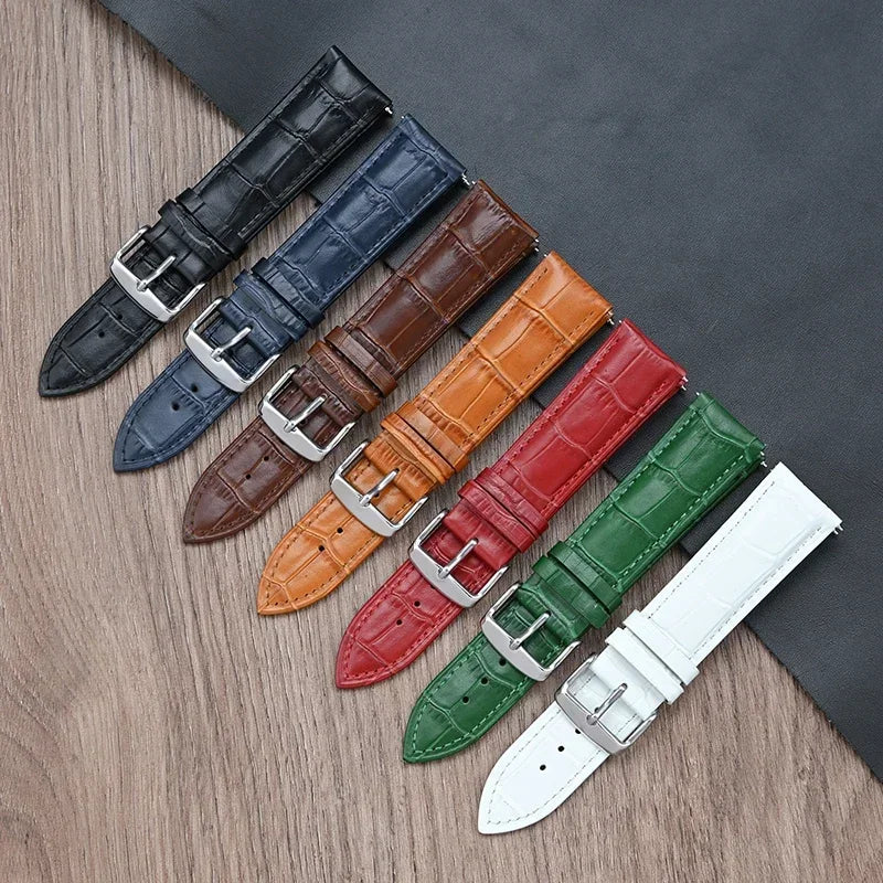 Samsung Galaxy Watch 7, 6, 5, 4 & FE Croc-Embossed Leather Band