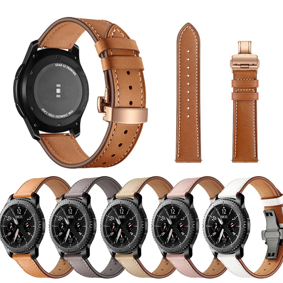 Google Pixel Watch 3/4 45mm Leather Butterfly Buckle Band