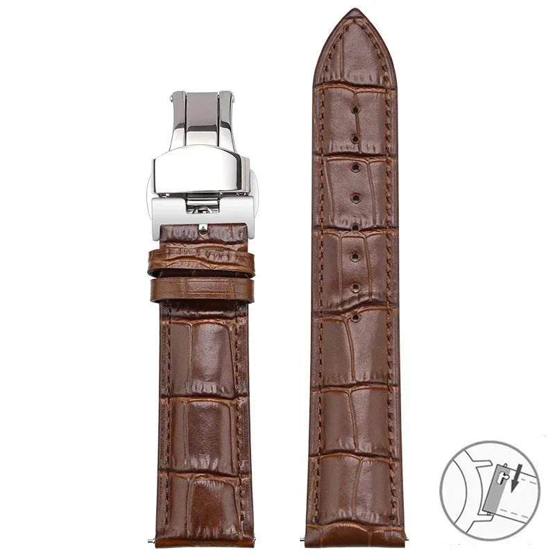 Samsung Galaxy Watch 7, 6, 5, 4 & FE Croc-Embossed Leather Band