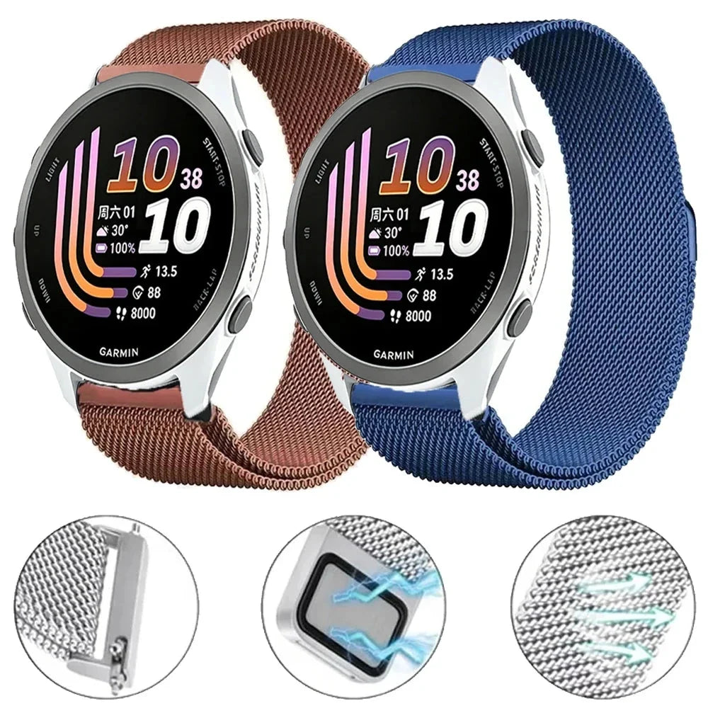 Garmin Milanese Smartwatch Band - Magnetic Metal Strap