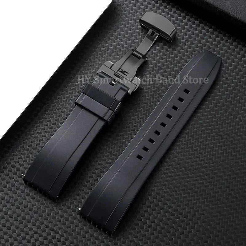 Samsung Galaxy Watch 7, 6, 5, 4 & FE Silicone Band with Butterfly Clasp