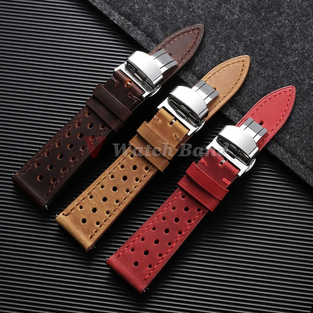TicWatch Pro 5, Pro 3 & E3 Perforated Racing Leather Band