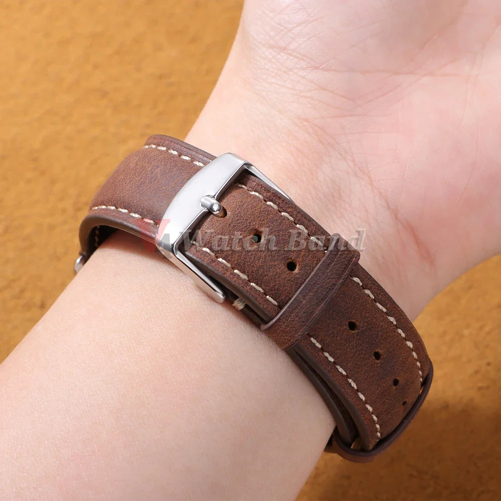 Huawei Watch & Watch GT Vintage Stitched Leather Band